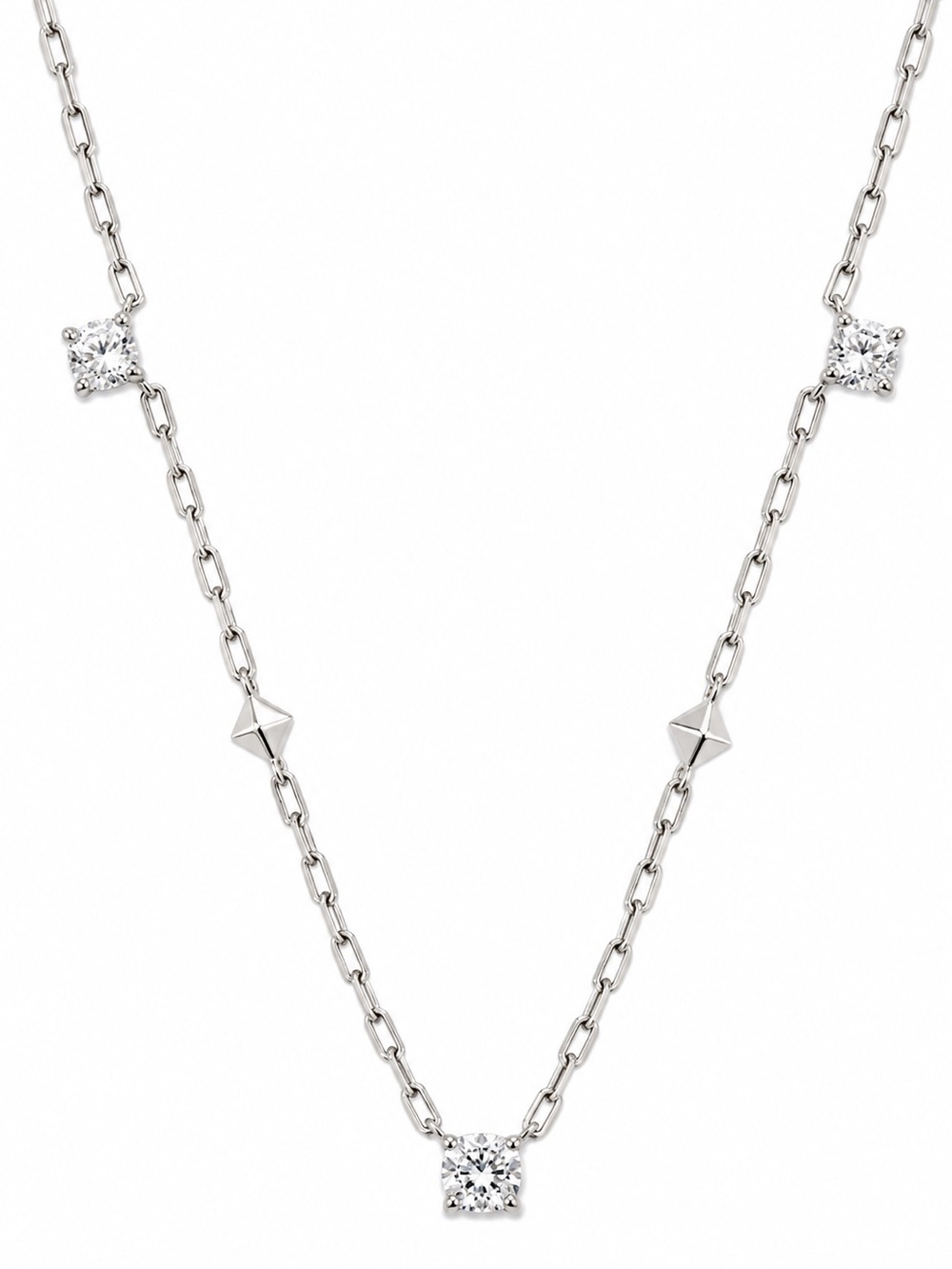 Kendra Scott Jada Silver Strand Necklace in White Crystal